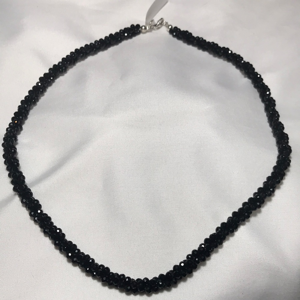 Black Spinel Torsade necklace 18”